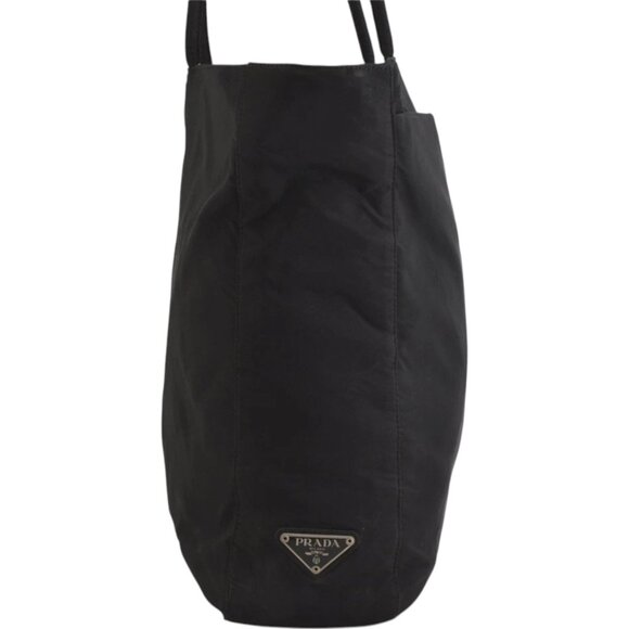 (L3) Authentic Prada Shoulder Bag Black Canvas Luxury Vintage Designer Handbag - Picture 4 of 13